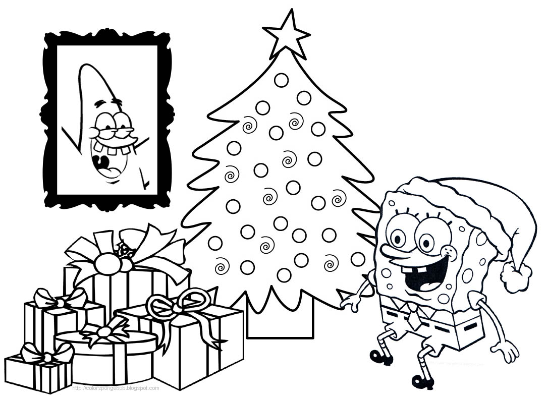 Spongebob Christmas Coloring Pages SPONGEBOB COLORING PAGES