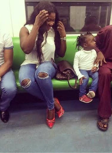 1 Photos: Mercy Johnson & daughter catch a train in Lagos...