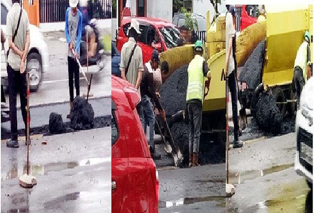 Media News Indonesia Pengaspalan Jalan Khatib Sulaiman Saat Hujan Termasuk Pelanggaran