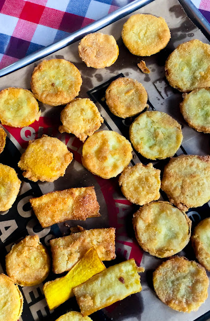 Photo of Crispy Fried Squash on a baking sheet - by Cooking with K.
