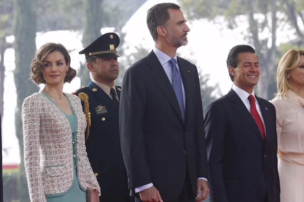 King Felipe VI of Spain and Queen Letizia of Spain, Enrique Peña Nieto, President of Mexico and Angelica Rivera, First Lady of Mexico, during a reception given by Mexican President Enrique Peña Nieto and his wife First Lady Angelica Rivera 