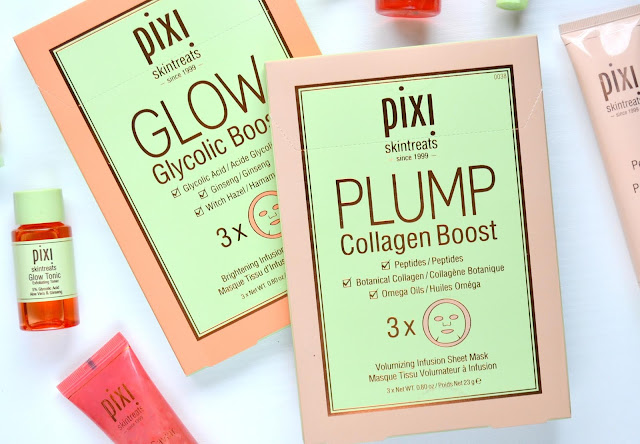 Pixi Glow Glycolic and Plump Collagen Boost Sheet Masks