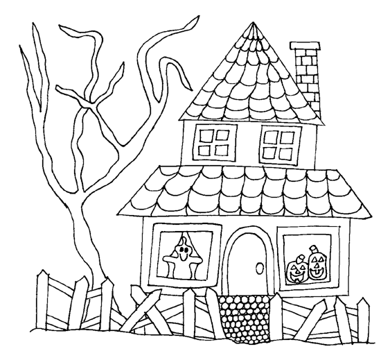halloween coloring pages Haunted House Coloring Pages