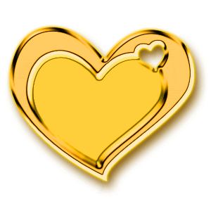 AKI GIFS: Gifs animados Coração Dourado