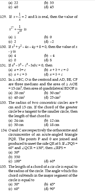 SSC Sample mathematics Questions for 10+2 level