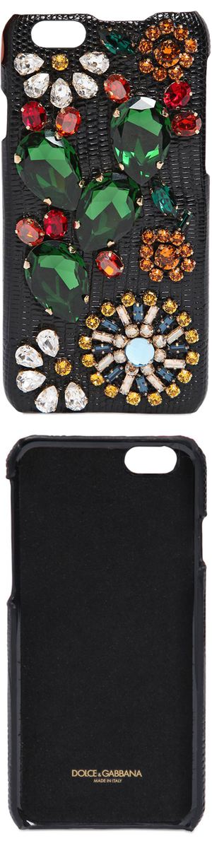 Dolce & Gabbana Embellished Leather iPhone 6 Case