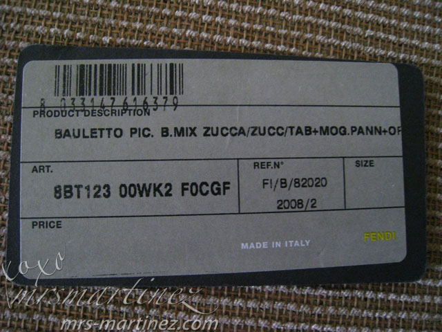 fendi authentication card