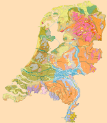 . Nederland is de ligging van holoceen klei/veen op zand en de dagzooming . geologische kaart nl