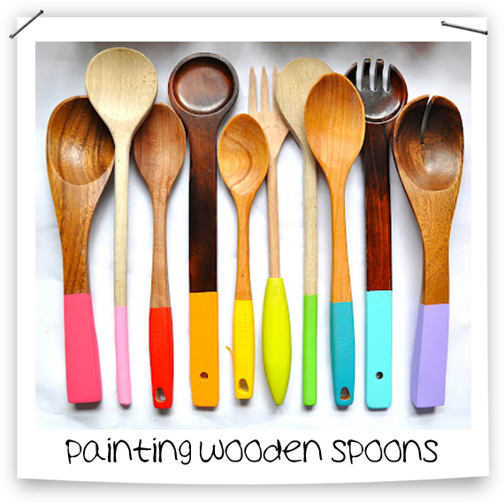kolorowe łyżki, pomaluj przybory kuchenne, ładna kuchnia