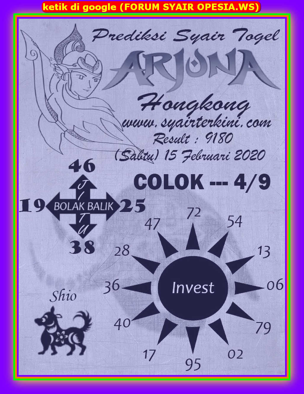Kode Syair Hongkong 15 Februari 2020 Forum Syair Togel Hongkong Singapura Sydney