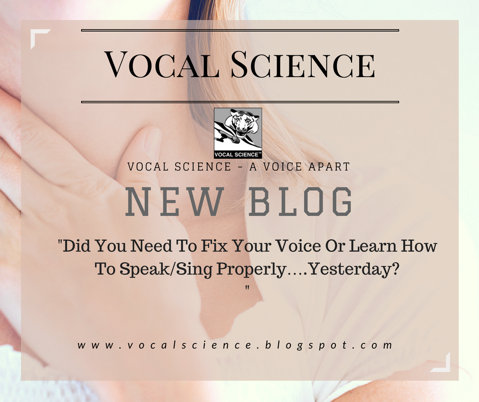 Did You Need To Fix Your Voice Or Learn How To Speak/Sing Properly