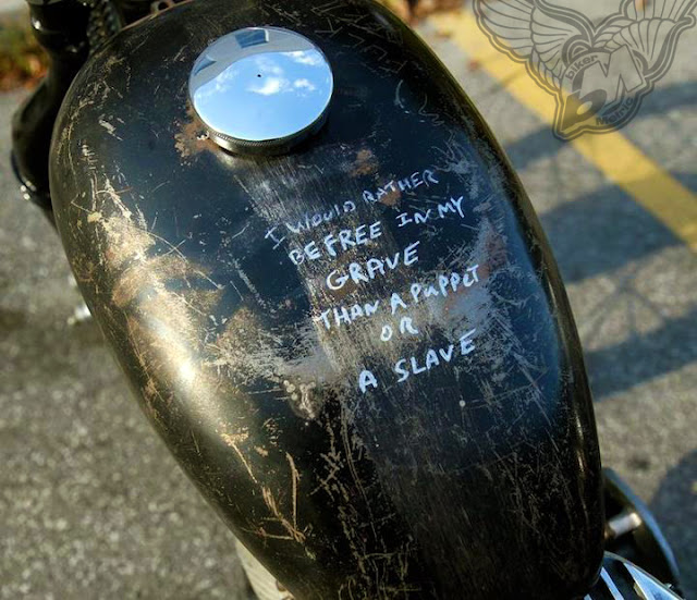 free or slave gas tank scrawl | found at facebook.com/Ride1Free