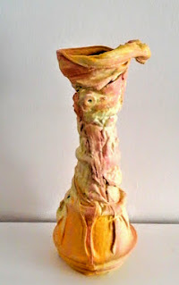 'Self Worth':  Jeans draped on glass vase,  by miabo enyadike -SOLD