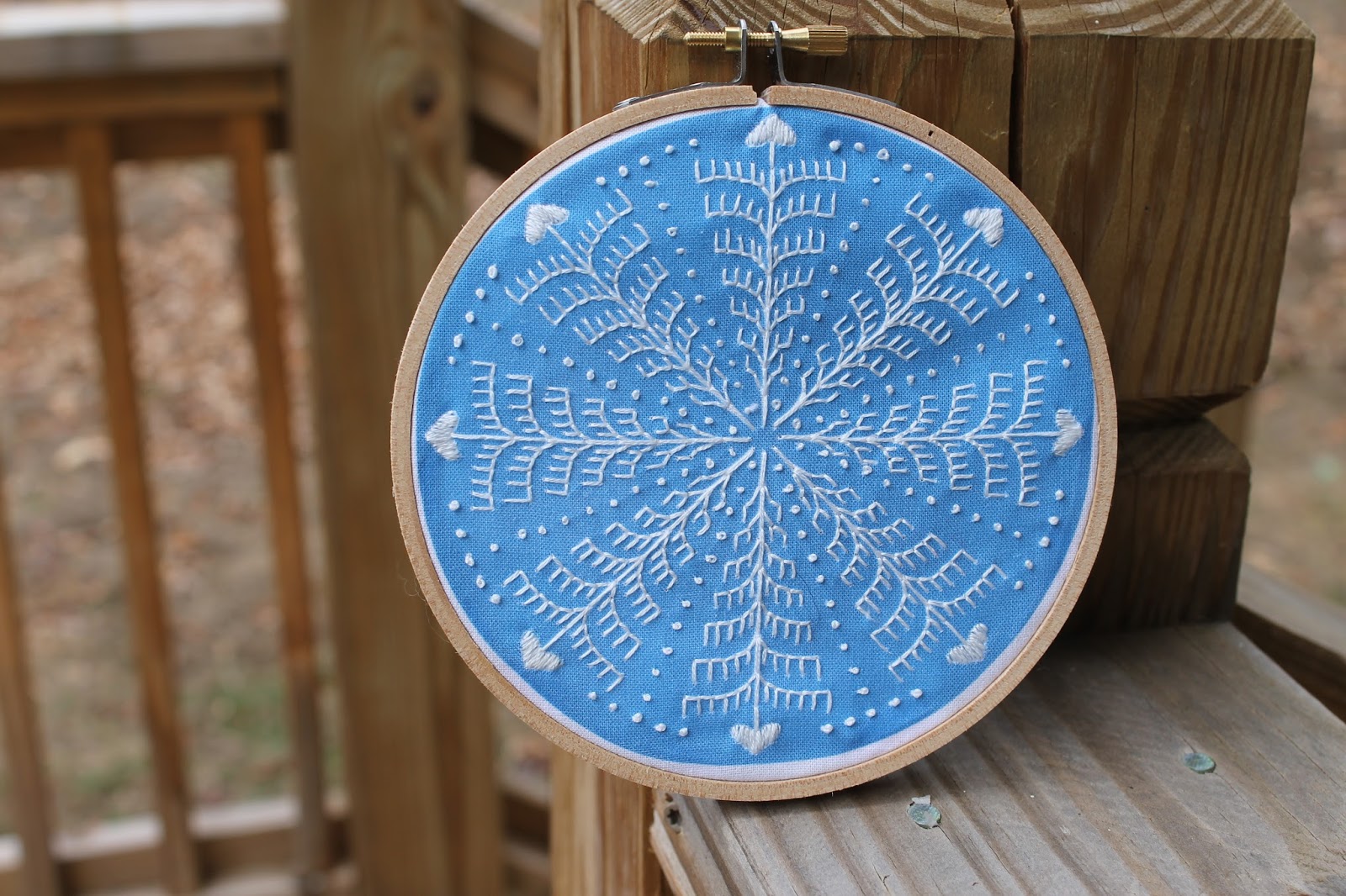 The Feisty Redhead Pretty Winter Snowflake Embroidery