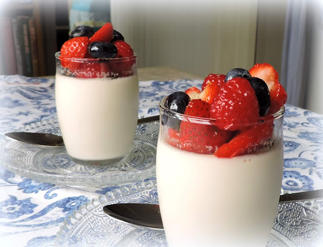 Simple Panna Cotta with Mixed Berries