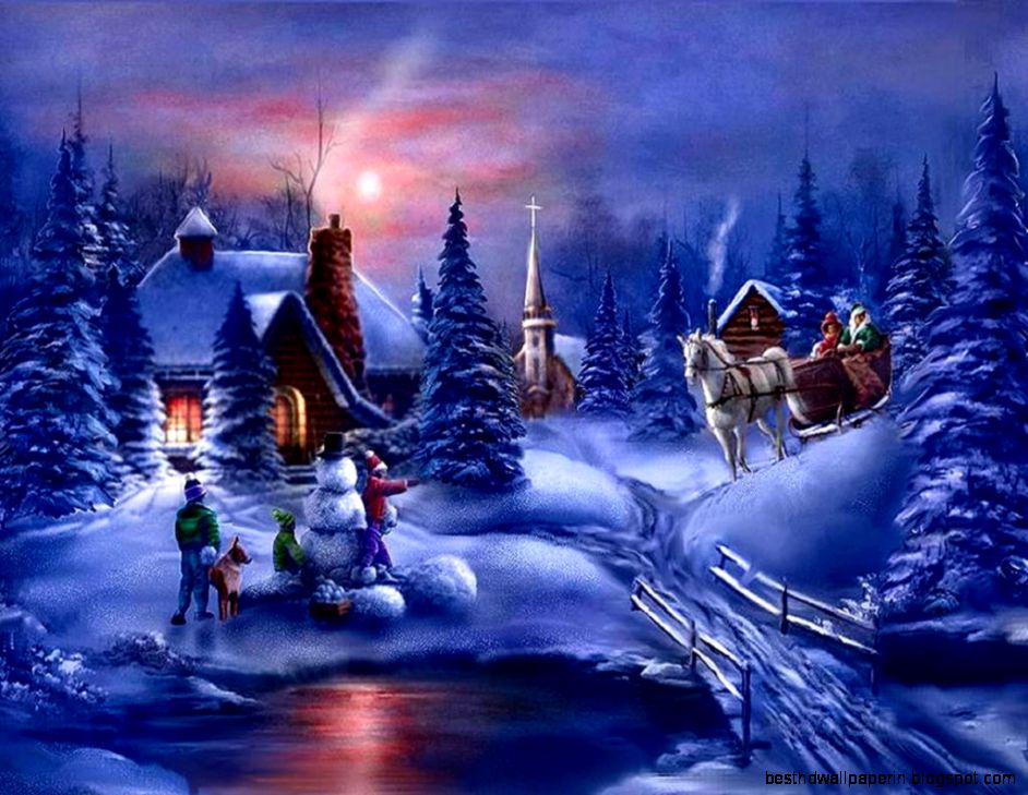 Winter Christmas Scenes Desktop