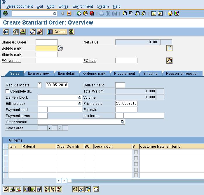 SAP ABAP 4 Tutorial Function Exit Sales Order Predefined