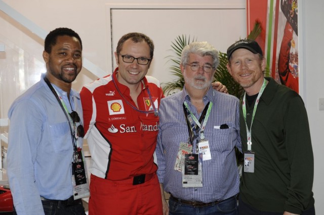 George Lucas With Ron Howard, Cuba Gooding Jr and Stefano Domenicali