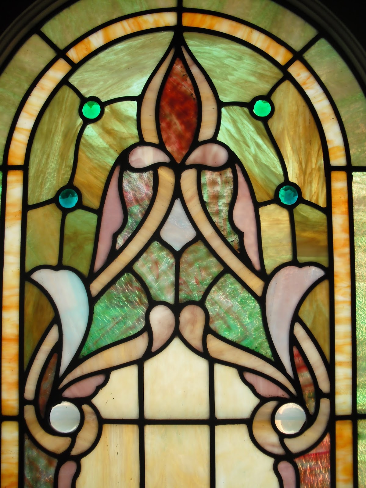 Historic LDS Architecture Kaysville Tabernacle Stained Glass Detail