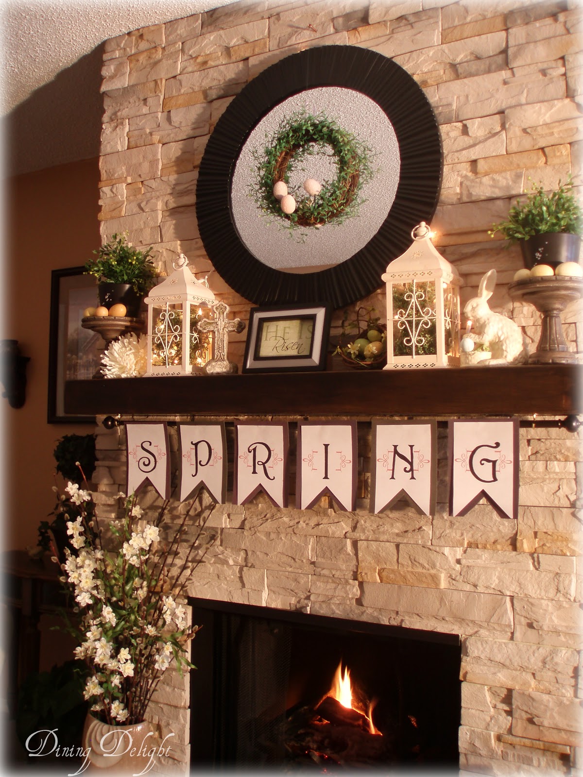 Dining Delight Easter Spring Mantel