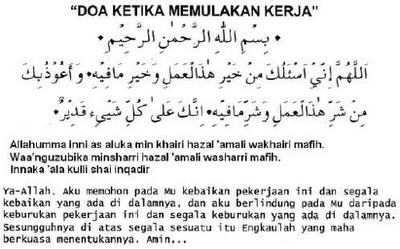 ini cherita the legend: Mai mula kerja dengan Doa...