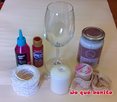 Portavelas con una copa