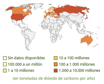 emisiones de dióxido de carbono