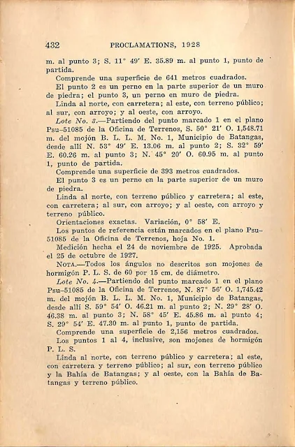 Proclamation No. 184 s. 1928 Spanish version continued.