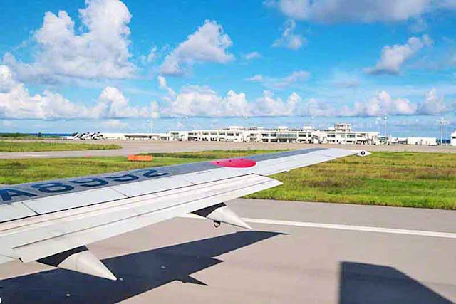 JAL flight on runway at Ishigaki-jima, Okinawa