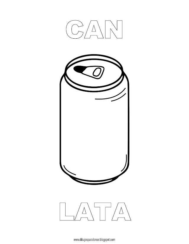 Dibujos Inglés - Español con L: Lata - Can
