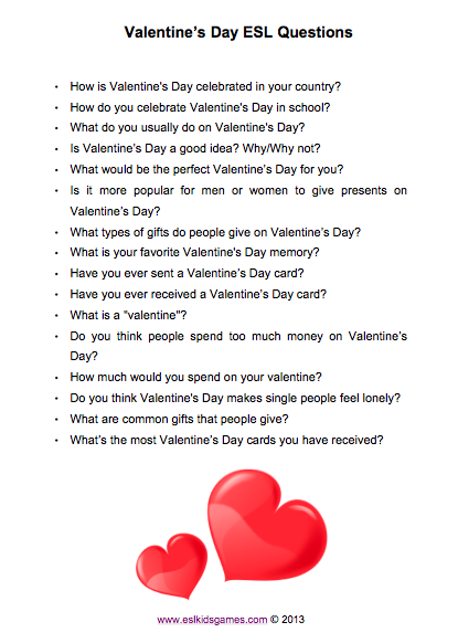 St valentine's day speaking cards. Questions about valentine's day. Valentines day questions. Valentines day questions. St valentine's day speaking.