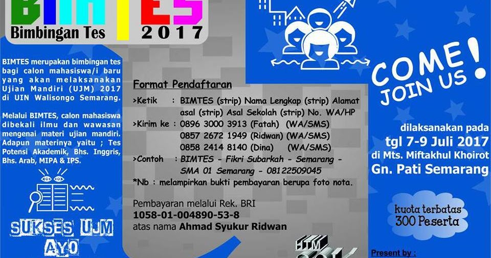 Bimbingan Tes Bimtes Ujian Mandiri Uin Walisongo Semarang Matsan Saga