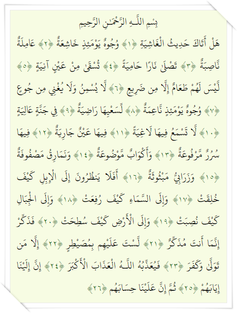 Teks Tafsiran Surah Al Ghasyiyah