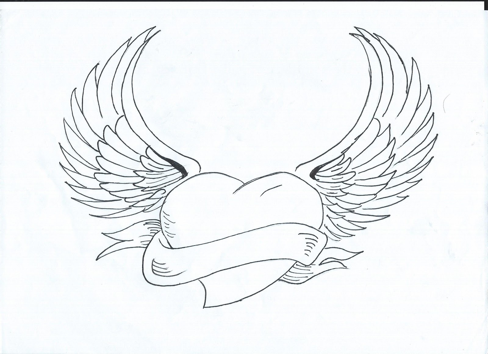 Dibujos de corazones alas Imagui