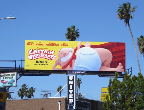Captain Underpants movie billboard Captain Underpants movie billboard