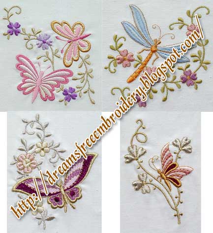 ABC-Free-Machine-Embroidery-Designs.com Lime Butterfly Machine