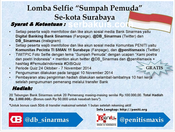 Kontes Foto Selfie Berhadiah Tabungan Total 2 Juta Rupiah