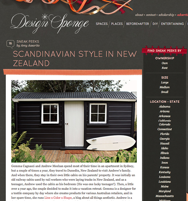 line x shape x colour design sponge