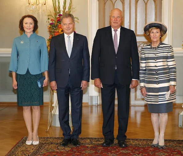 King Harald and Queen Sonja, Finland's President Sauli Niinistö and his wife Jenni Haukio in Helsinki