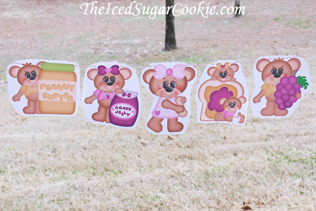 Peanut Butter And Jelly Sandwich DIY Birthday Party-Teddy Bear Picnic Birthday Party Banner Flag Bunting Garland Peanut Butter And Jelly Sandwich DIY Birthday Party-Teddy Bear Picnic Birthday Party Banner Flag Bunting Garland
