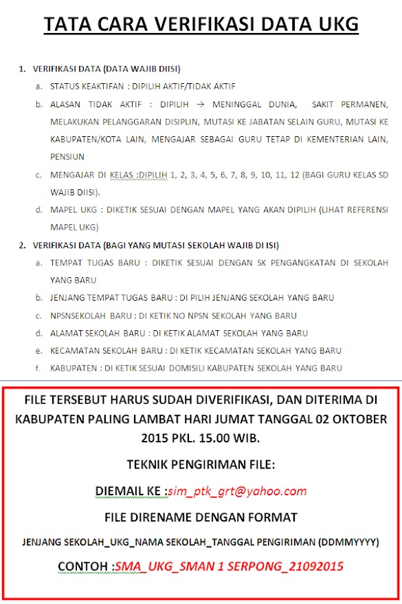 Download Cara Verifikasi Uji Kompetensi Guru ( Ukg ) Tahun 2015