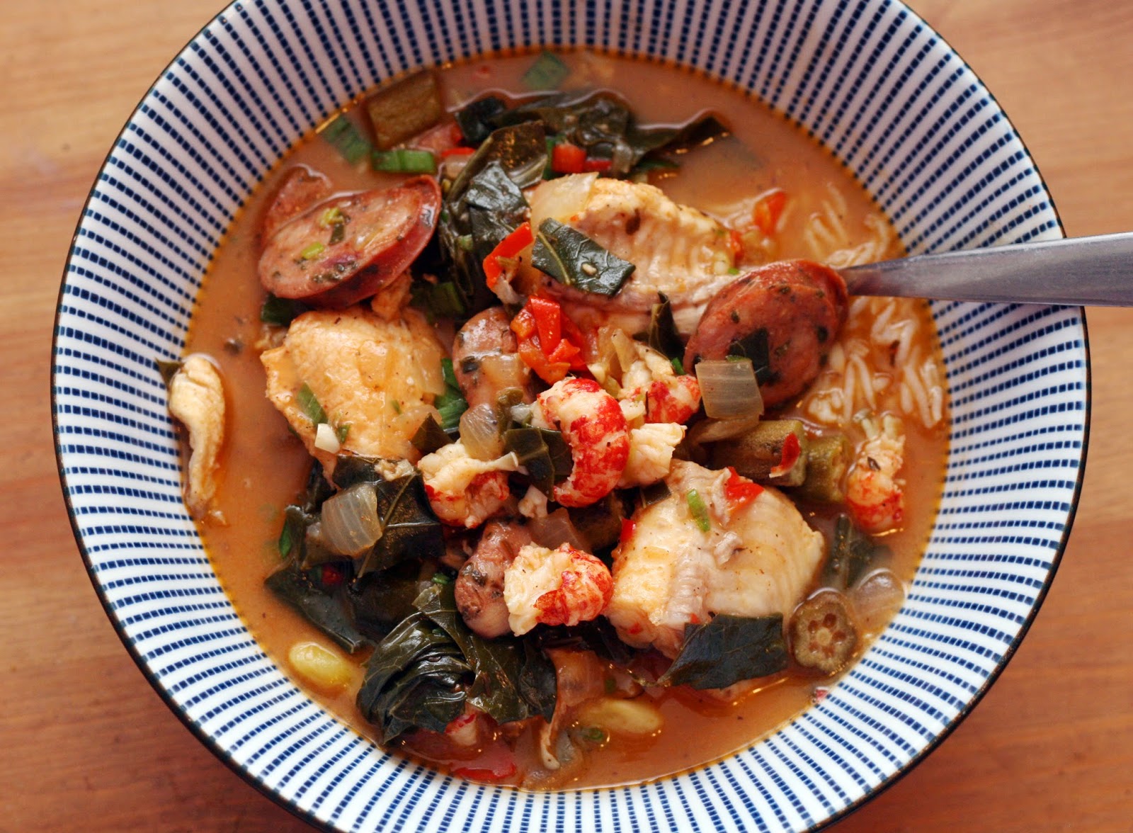 Coconut & Lime Catfish & Crawfish Vegetable Gumbo