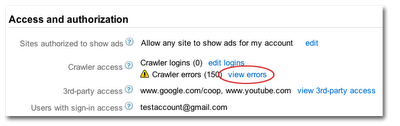 AdSense crawler errors