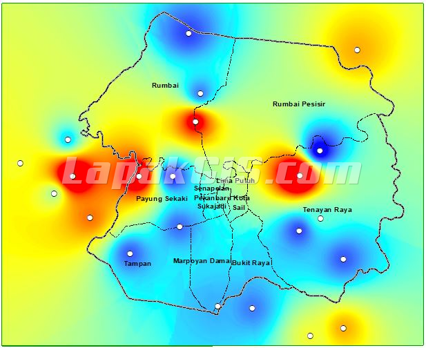 Peta Interpolasi Cekungan Air Tanah Pekanbaru - Riau