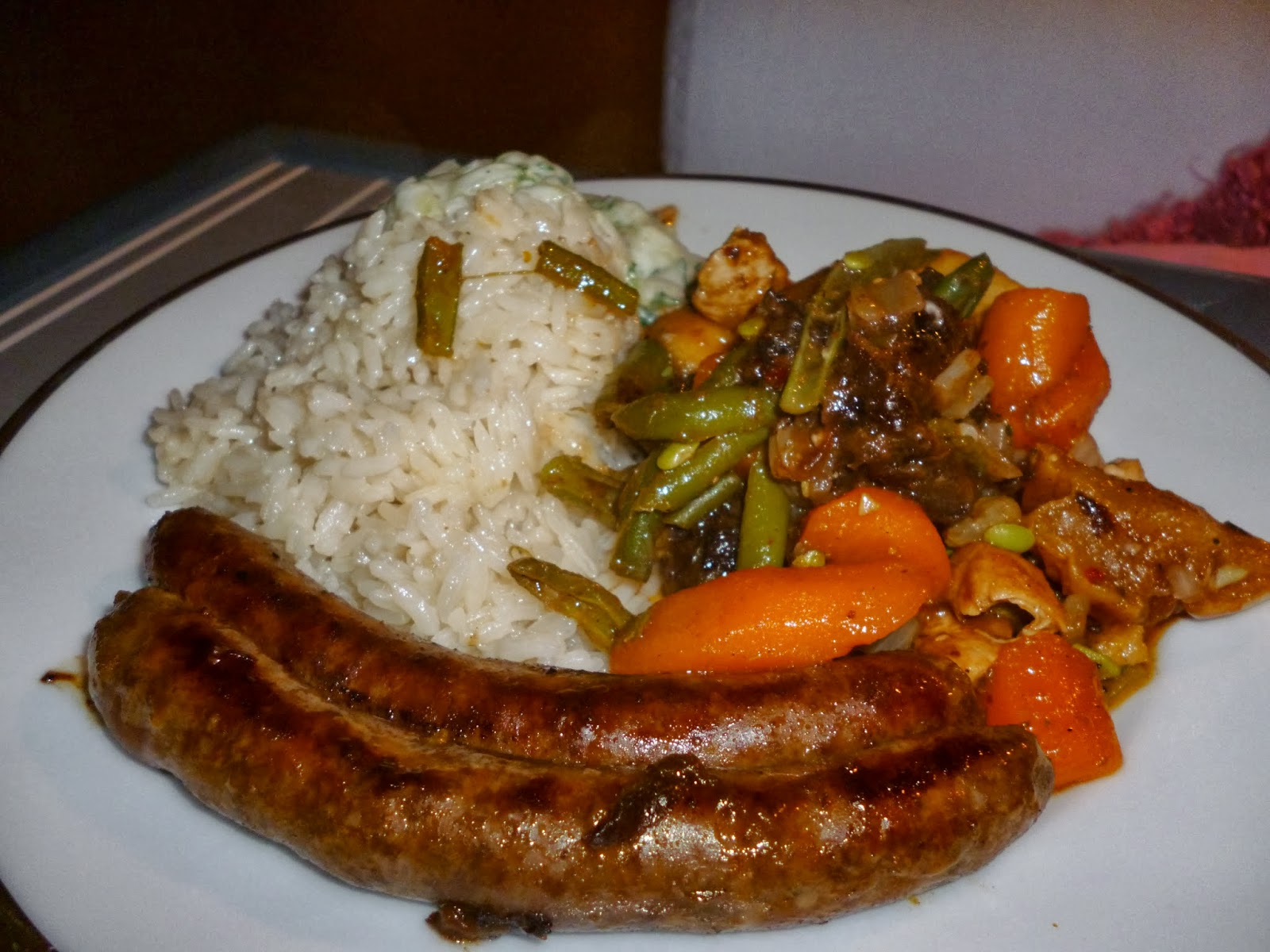 Wat eet ik vandaag? Marokkaanse groente/fruit/kip tajine met merguez