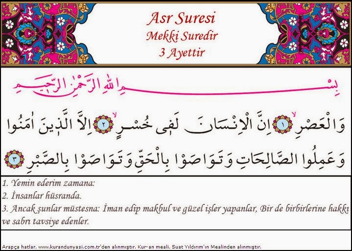 Vel Asr Anlamı | Asr suresi ezberleme Herkes için Dua – JWOCQR