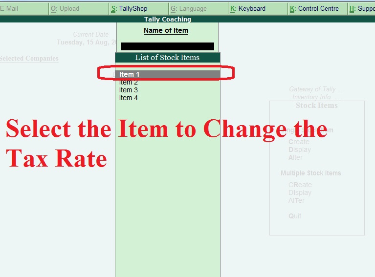 Goodwill Learning World Tally Erp 9 Change the GST Rate, View GST