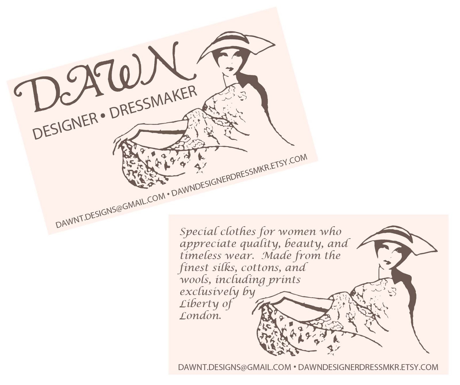 DESMARK DESign and MARketing Business Cards Dawn Designer Dressmaker