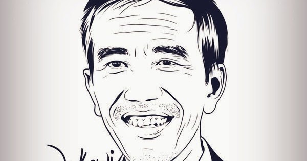 Kumpulan Mewarnai Gambar  Sketsa  Wajah Jokowi  Desain  