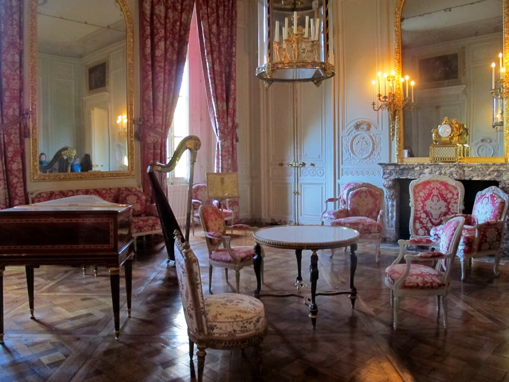 Petit Trianon drawing room, Palace of Versailles, Paris travel